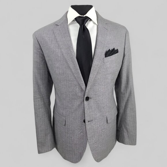 Banana Republic Slim Fit Gray Stripped Blazer 44R - Picture 2 of 16